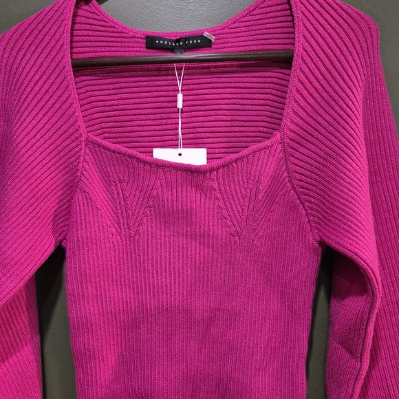 Endless Rose Fuchsia Ribbed Knit Top - Picture 6 of 8